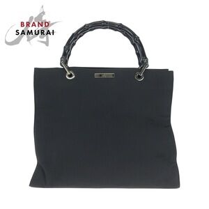GUCCI Bamboo bag black handbag tote